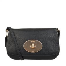 Liv Crossbody Pebble Leather Pouch Black